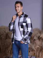Men's Plaid Shirt Long Sleeve Button Up Casual Lapel Outdoor