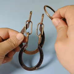 Round Copper Antique Puzzle Lock Classic Metal Brain Teaser Toy Adult Disassembl