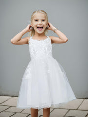 Girls' Lace Suspender Mesh Tutu Dress