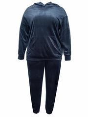 Velvet Hoodie & Joggers Two Piece Set
