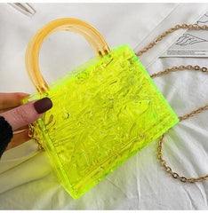 Ice Crack Transparent Lipstick Bags PVC Mini Handbag Purse