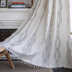 Boho Vintage Tassel Curtain for Bedroom and Living Room