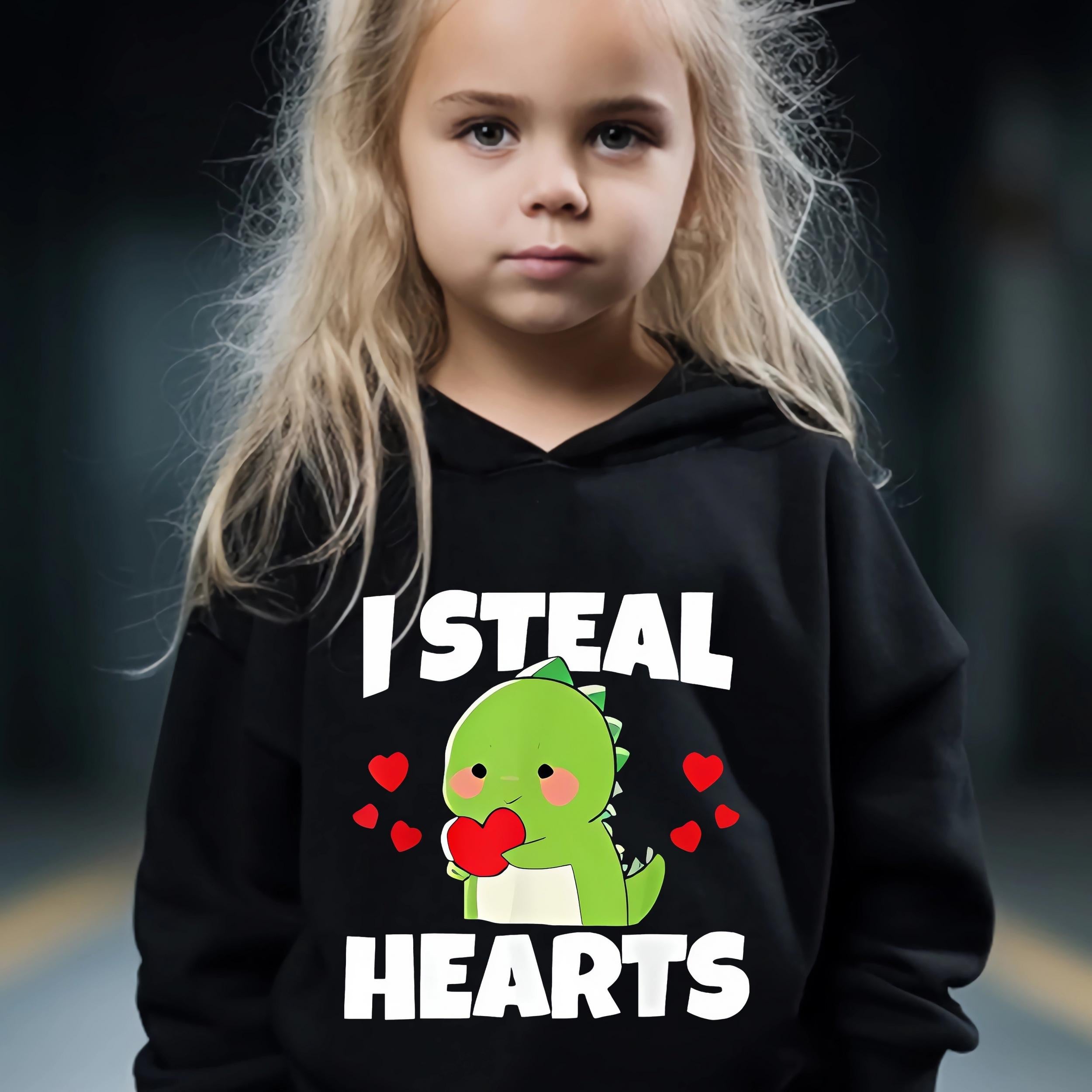 2pcs Dino Graphic Hoodies Pants Set Spring Fall Sports Gift Girls