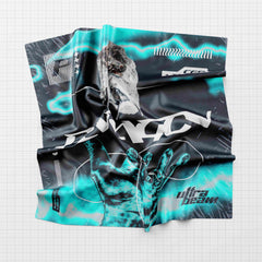 Hip Hop Tie Dye Square Scarf Letter Hand Print Bandana Punk Satin Neckerchief