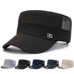 Men's Breathable Mesh Sunscreen Peaked Cap Flat Cap