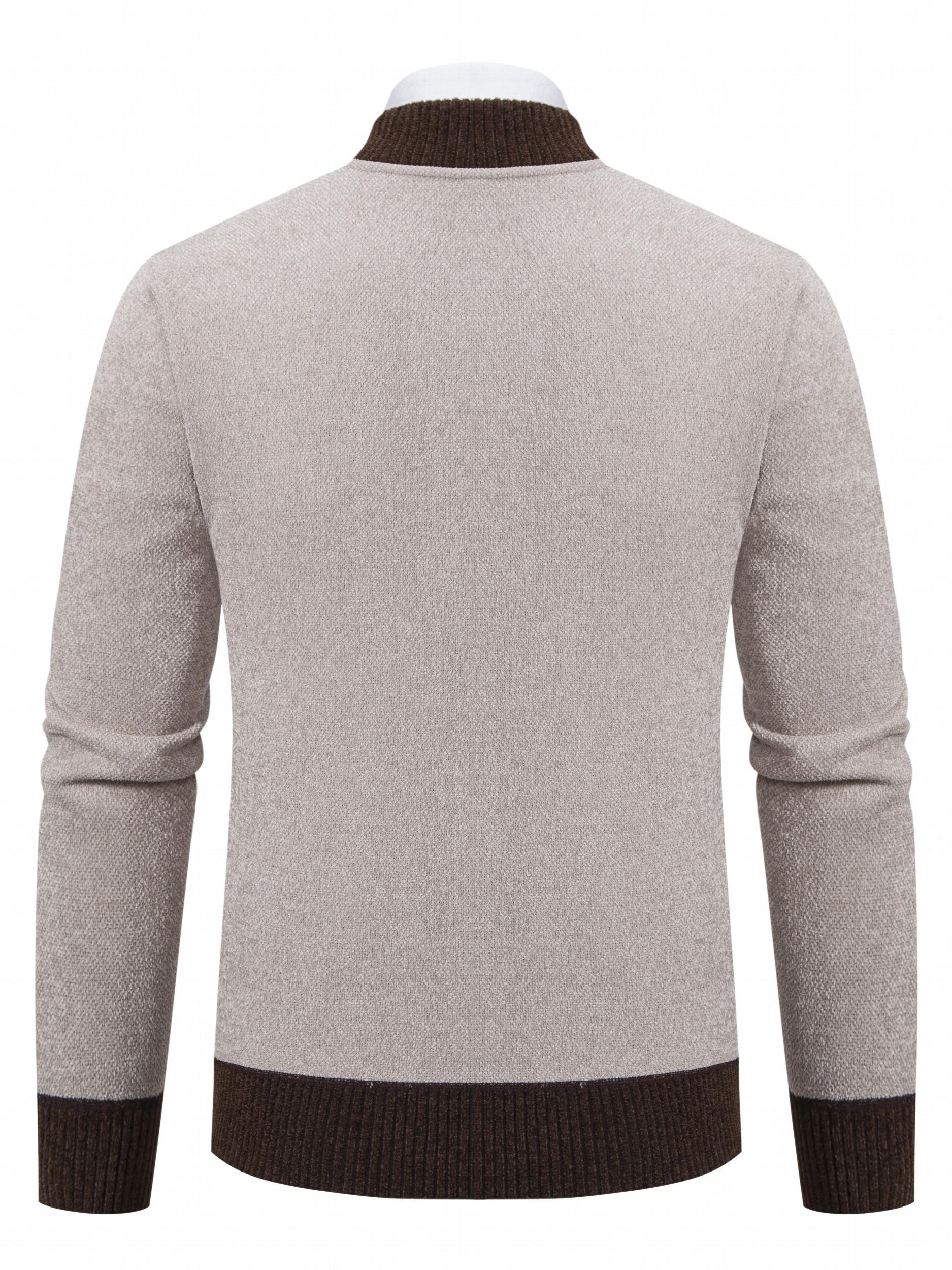 Men's Deer Knitted Sweater, Slim Fit Cardigan