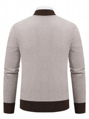 Men's Deer Knitted Sweater, Slim Fit Cardigan