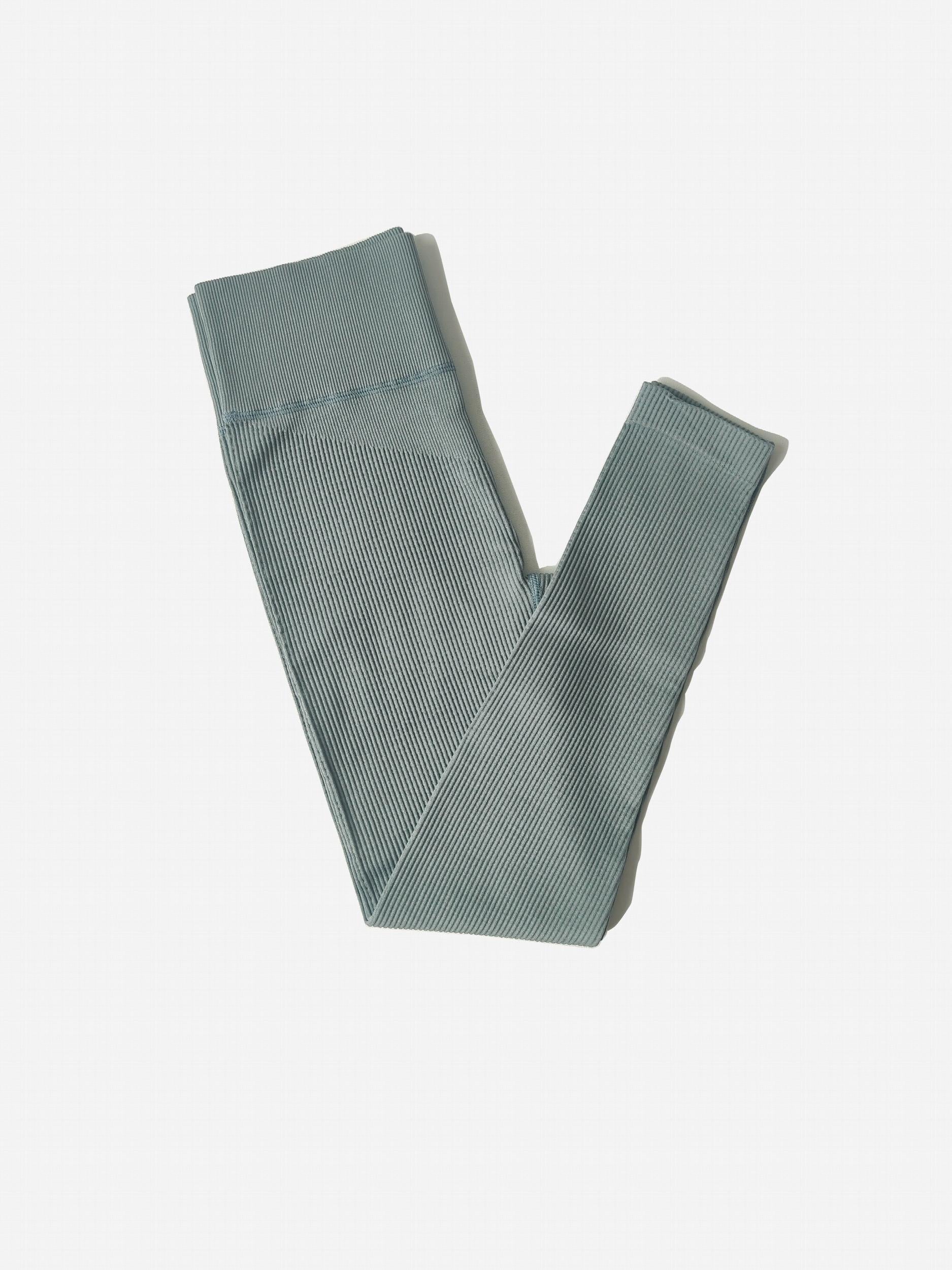 High Waist Ribbed Yoga Leggings - Women's Activewear