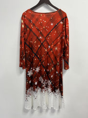 Colorblock Plaid Print V Neck Dress