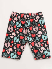 Toddler Girls Heart Pattern Dance Shorts Breathable Stretchy Safety