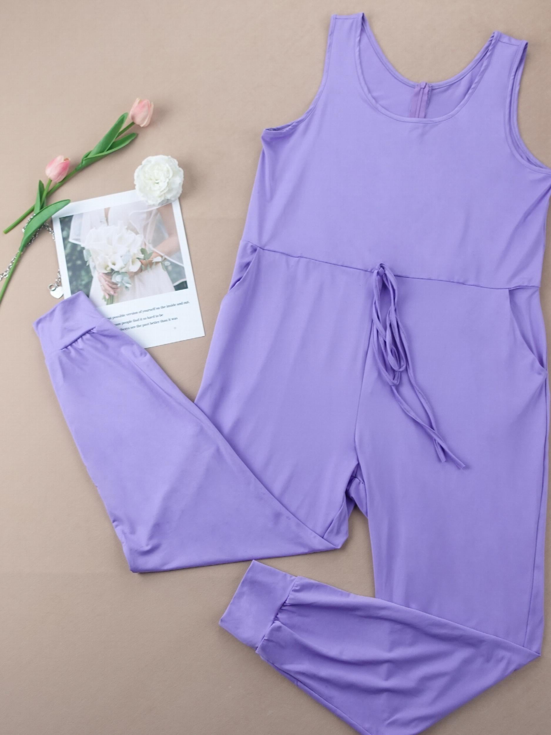 Ombre Print Round Neck Tank Jumpsuit