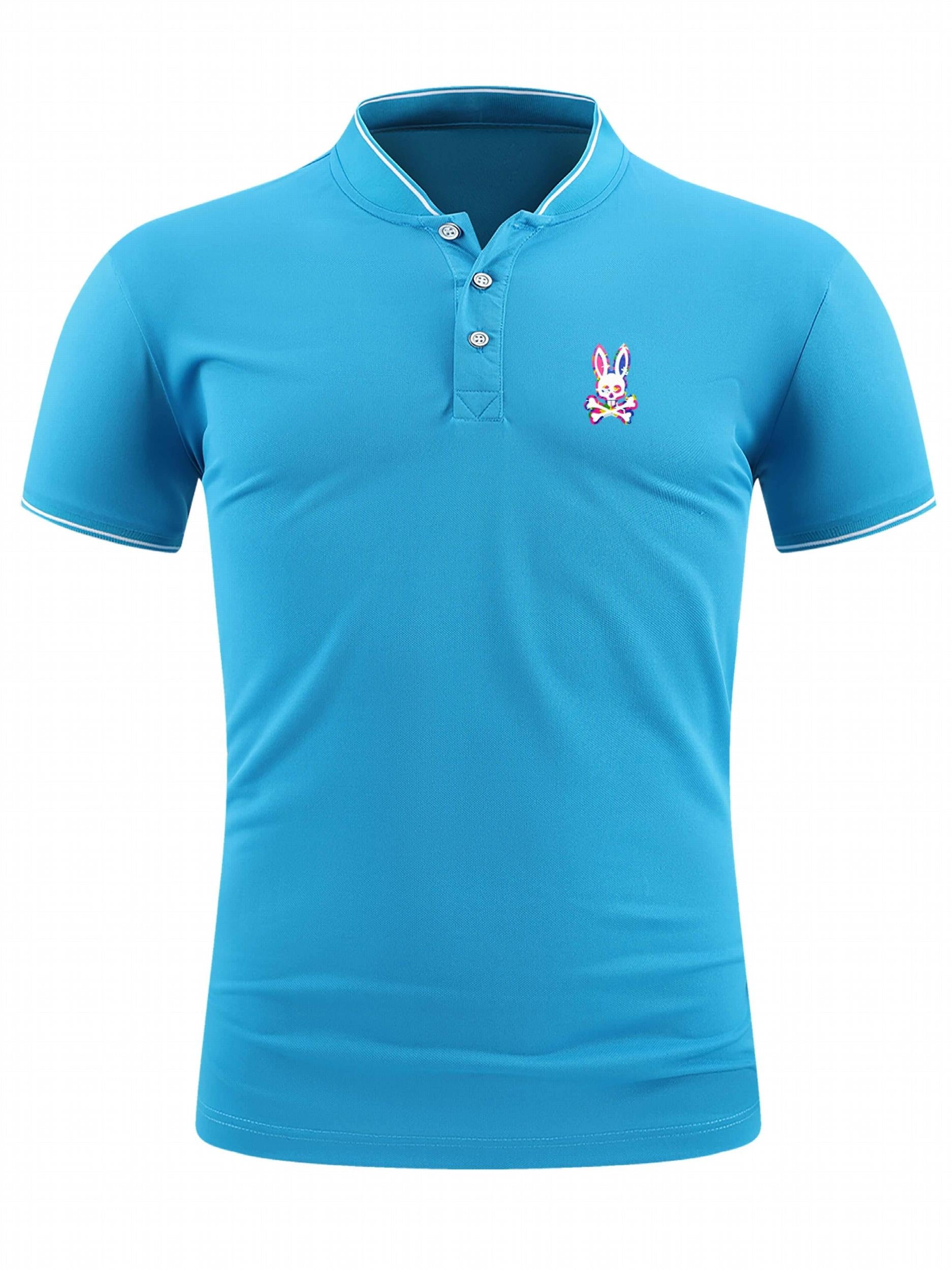 Men's Golf Shirt Bunny Ear Skull Print Short Sleeve
