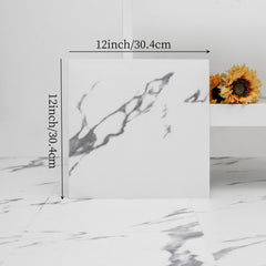 15pcs Marble Adhesive Floor Tiles Peel Stick 0.6mm Kitchen Bathroom PVC