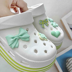 5pcs Bear & Bow Shoes Decoration Shoe Accessories Charms Birthday Gift