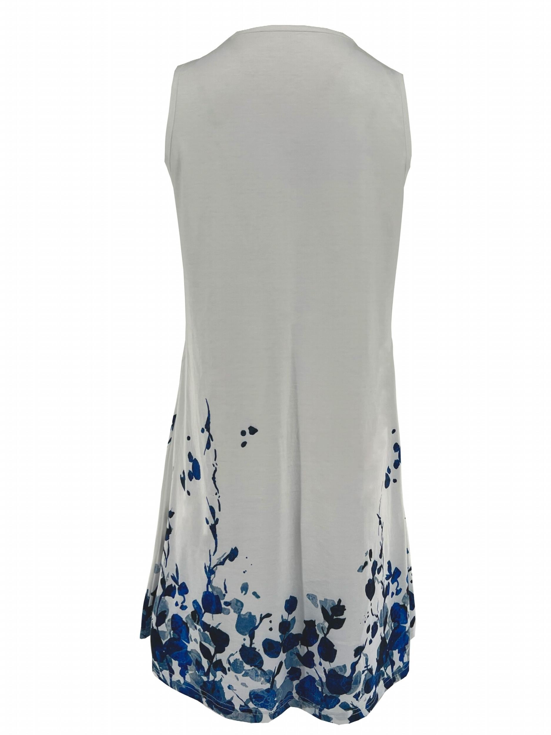 Women's Plus Floral Print Round Neck Stretch Tank Dress