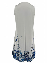 Women's Plus Floral Print Round Neck Stretch Tank Dress