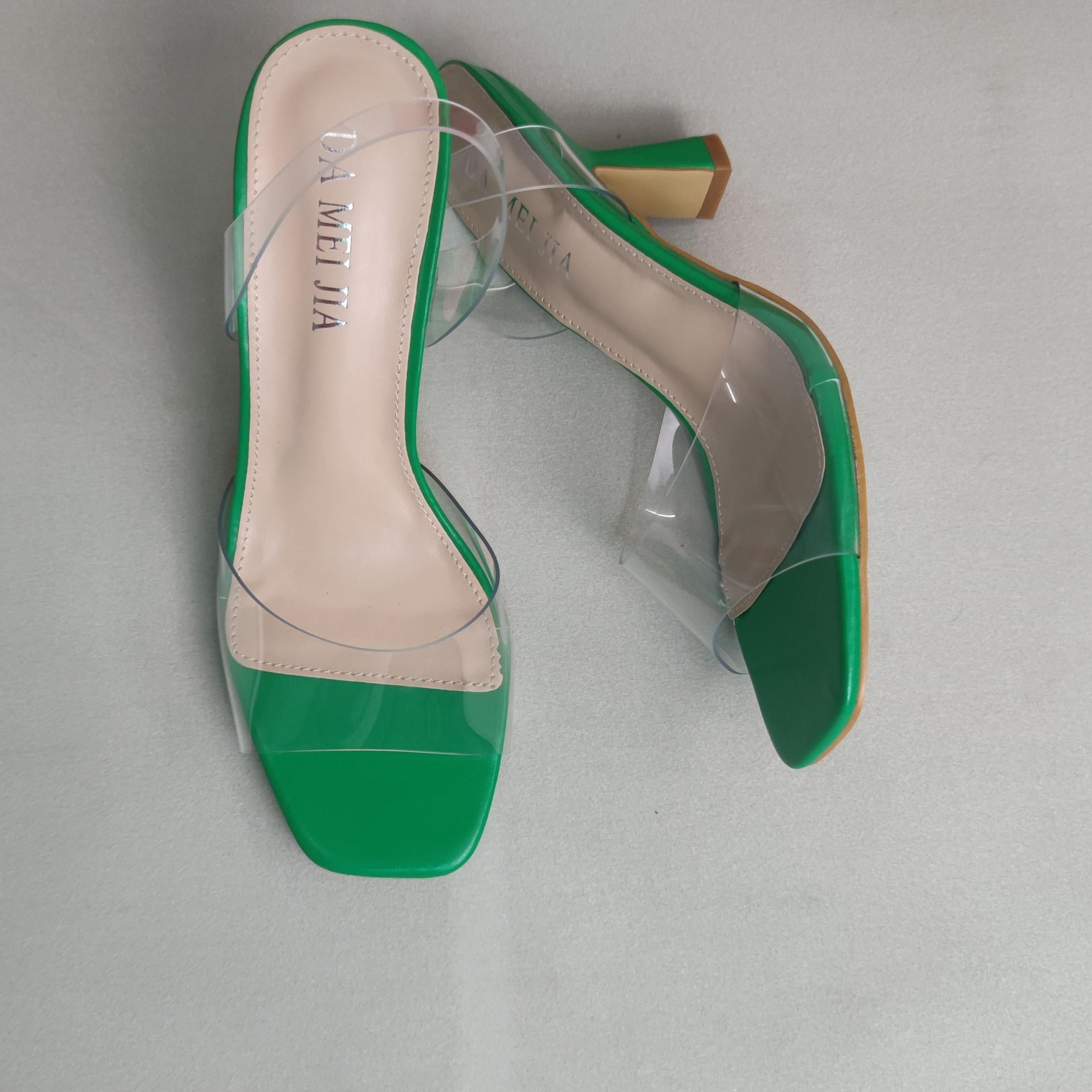Comfortable High Heel Sandals with Transparent Straps
