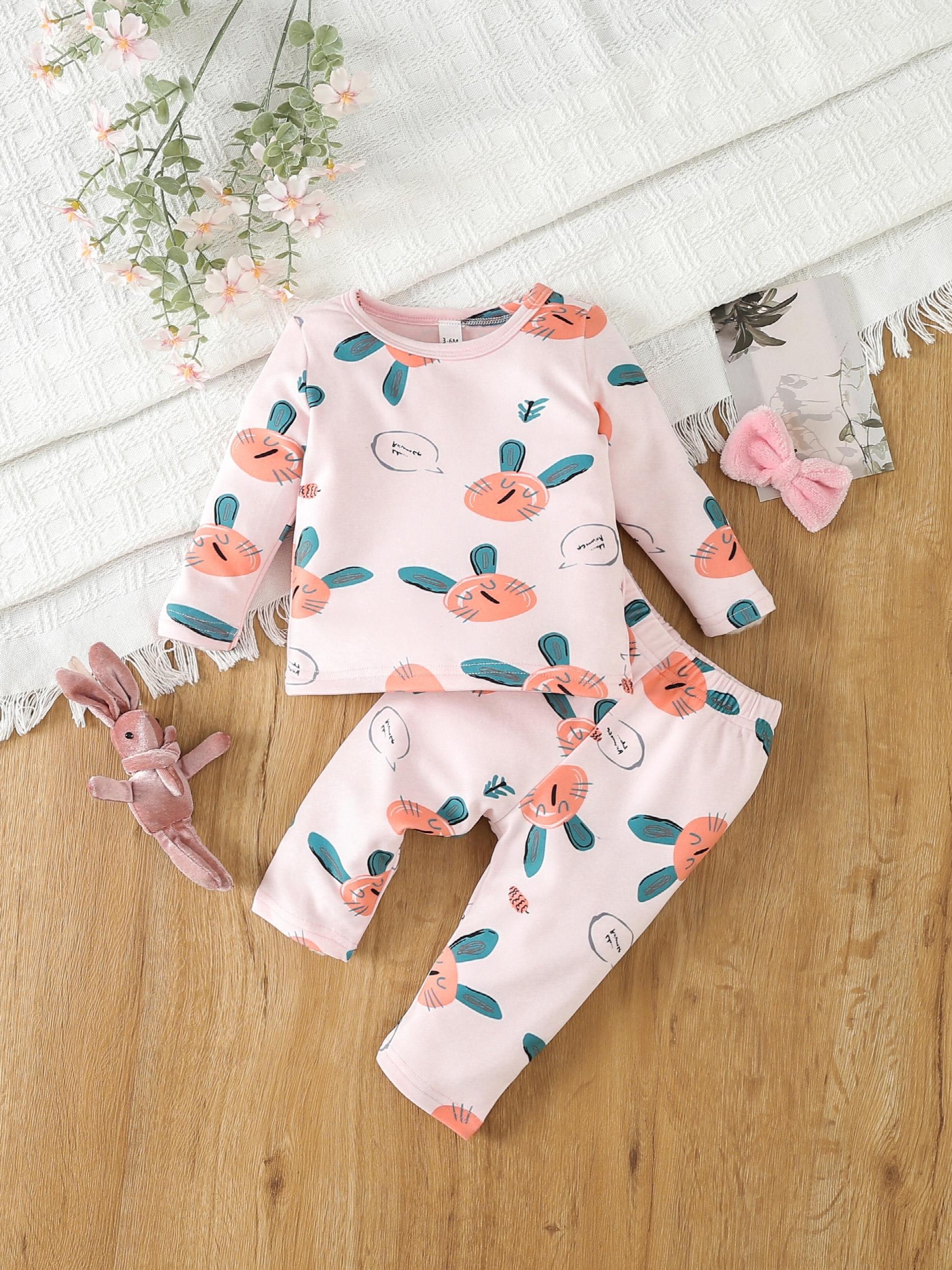 Baby Girl Cartoon Graphic Pajama Set