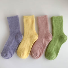 Cute Polka Dot Socks for Women 4 Pairs All Match Stockings