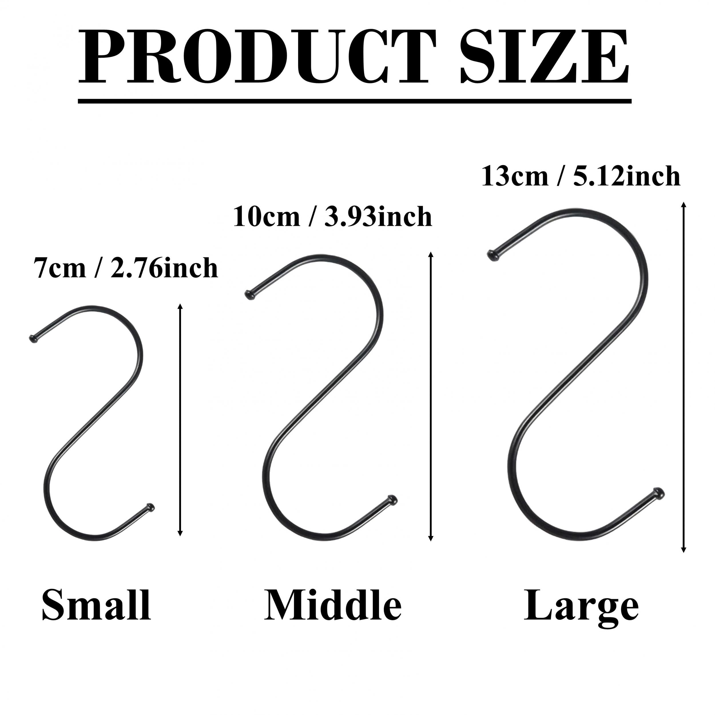 12pcs Heavy Duty S Hooks for Hanging in Kitchen, Bathroom, Bedroom