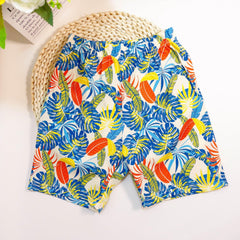 Boys Colorful Leaf Swim Trunks - Summer Holiday Beach Party