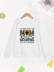 Girls Love Like Jesus Letter Sweatshirt Round Neck Casual Pullover