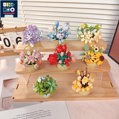 Colorful Flower Bouquet Building Blocks Set Succulent Plant Decor Kit