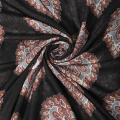Boho Flower Print Scarf Vintage Tassel Shawl