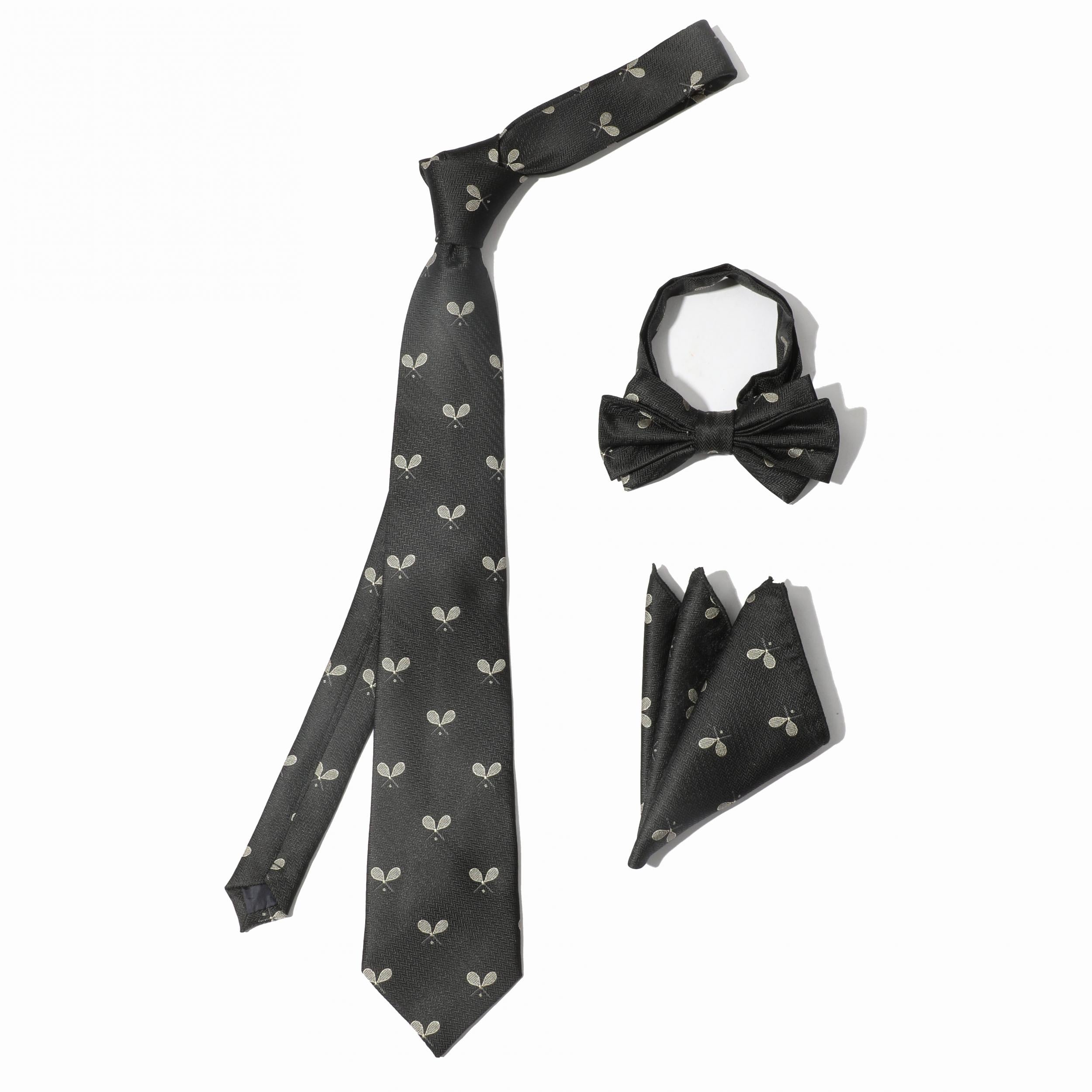 3pc Men's Suit Set Business Banquet Wedding Neck Tie Chest Scarf