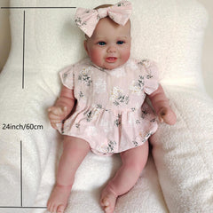 Huge Baby Reborn Baby Doll Kodi Bear Girl Doll Lifelike 3D Painted Skin