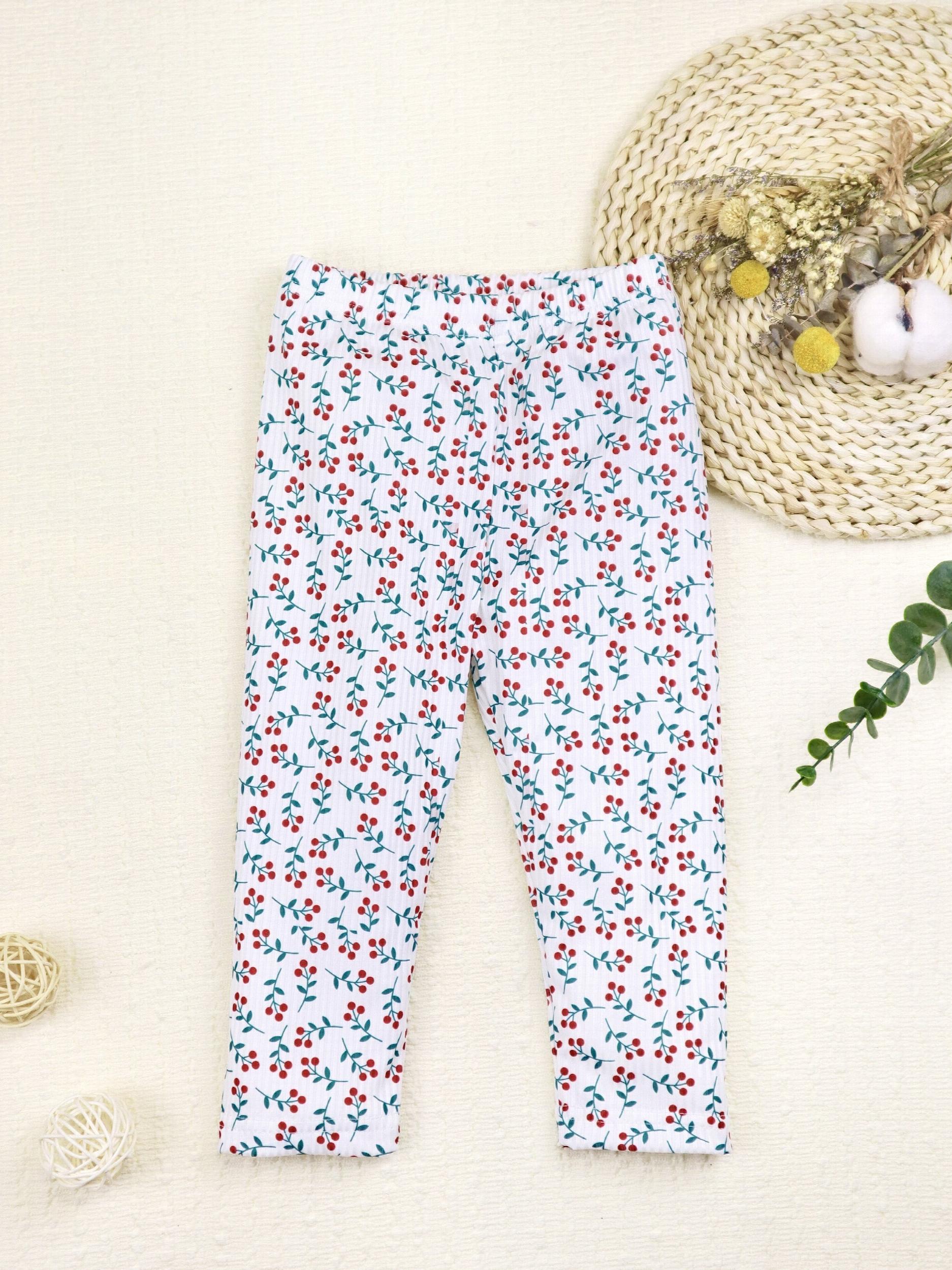 Toddler Girls' Cartoon Print Soft Slim Leggings Outwear