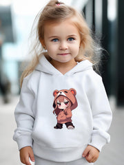 Anime Girl Pattern Long Sleeve Hooded Sweatshirt & Sweatpants