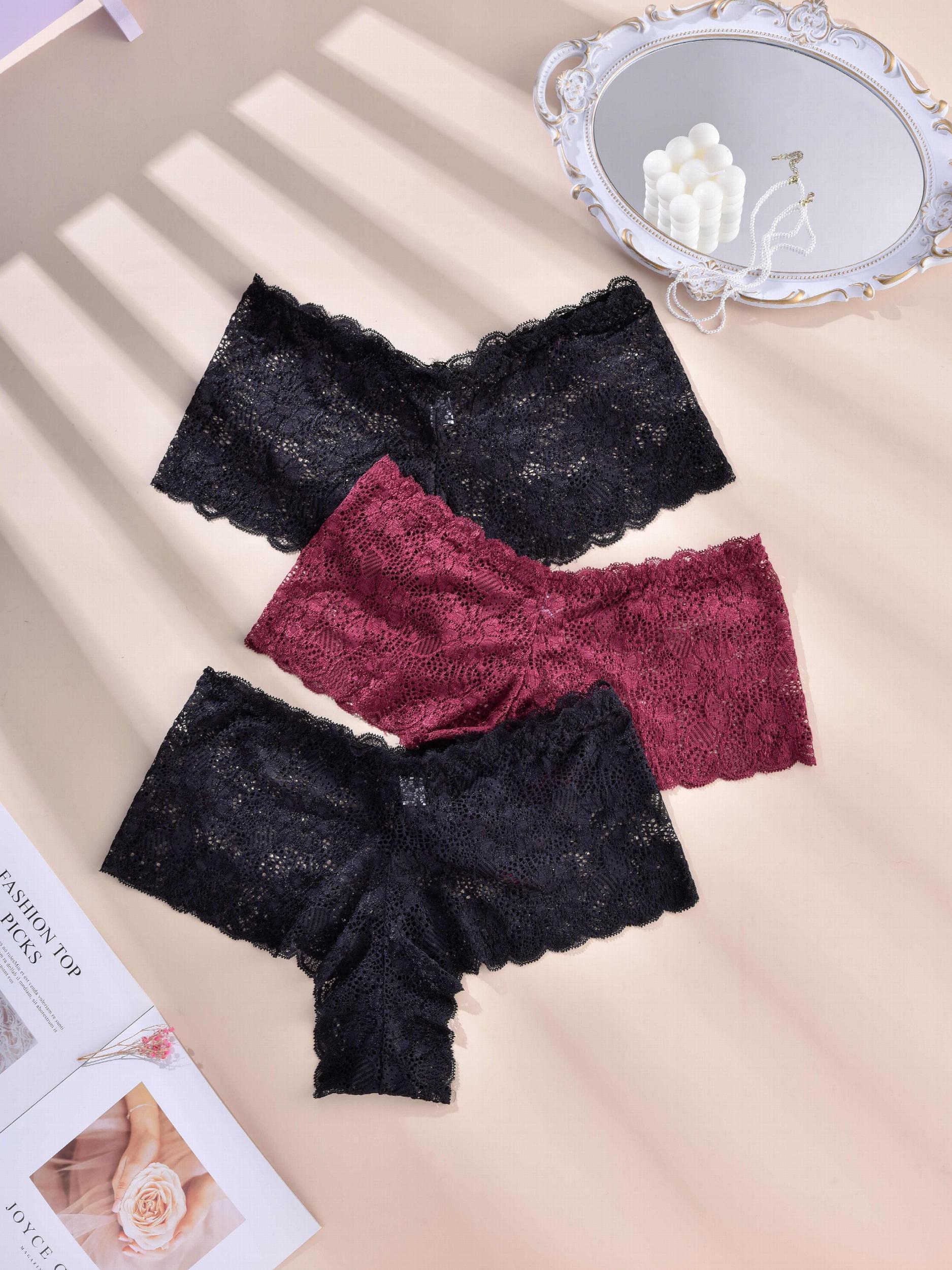 3 Pack Plus Size Sexy Panties High Stretch Set