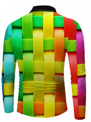 Men's Compression Colorful Print Long Sleeve T shirt