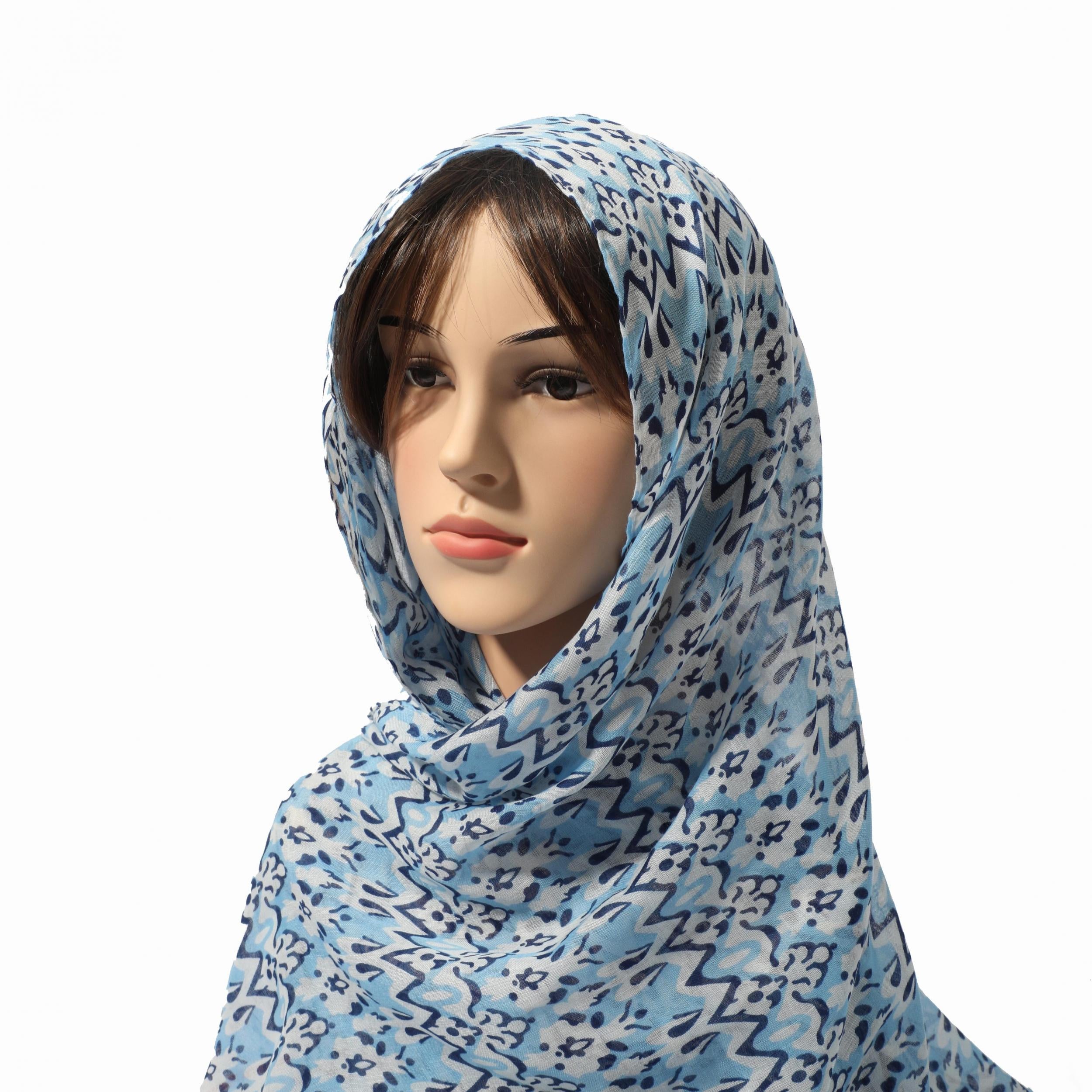Wavy Stripe Print Long Scarf Tassel Shawl Head Wrap