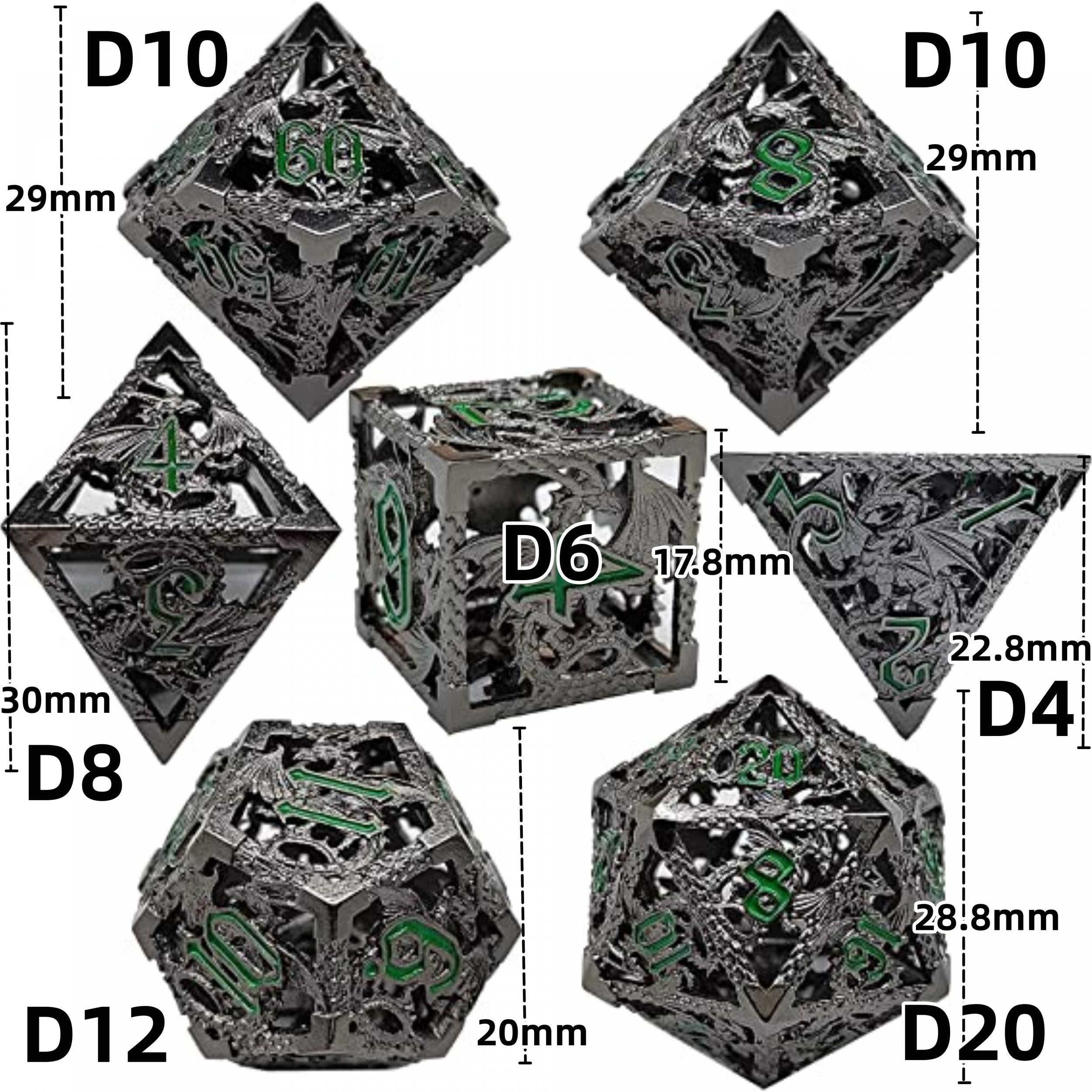 Hollow Octopus Metal Dice Set Polyhedral for Table Games