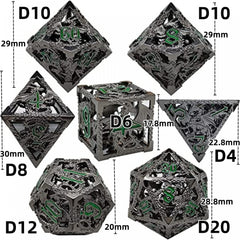 Hollow Octopus Metal Dice Set Polyhedral for Table Games