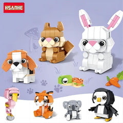 85 pcs Animal Building Blocks Turtle Raccoon Rabbit Tiger Kookaburra Beagle