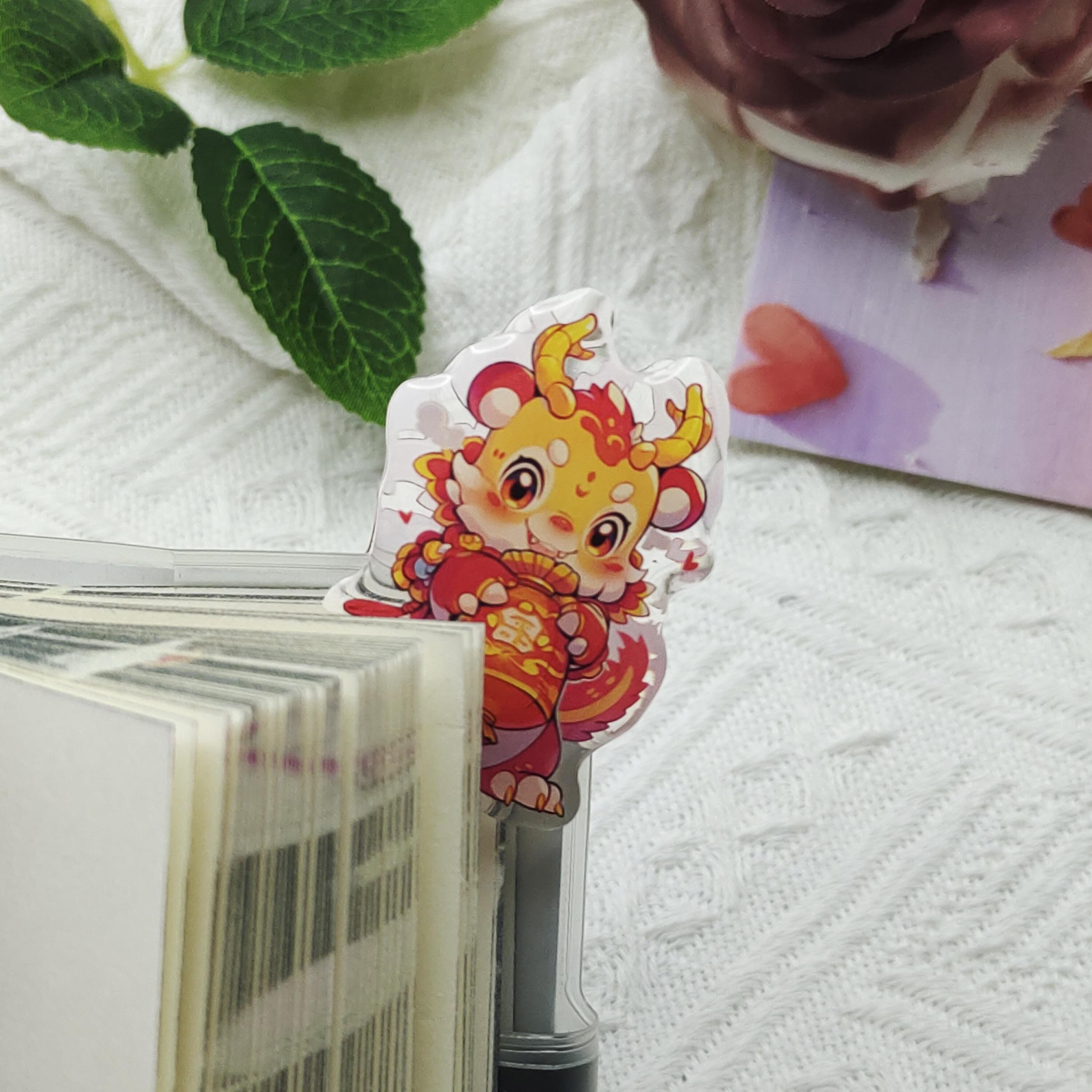 Year Beast Theme Acrylic Clip - Chinese Office Supplies Gift
