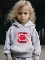 Rugby Pattern Long Sleeve Hooded Sweatshirt Girls Comfy Hoodies