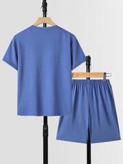 Axolotl Pattern Boy's 2pcs T shirt & Shorts Set
