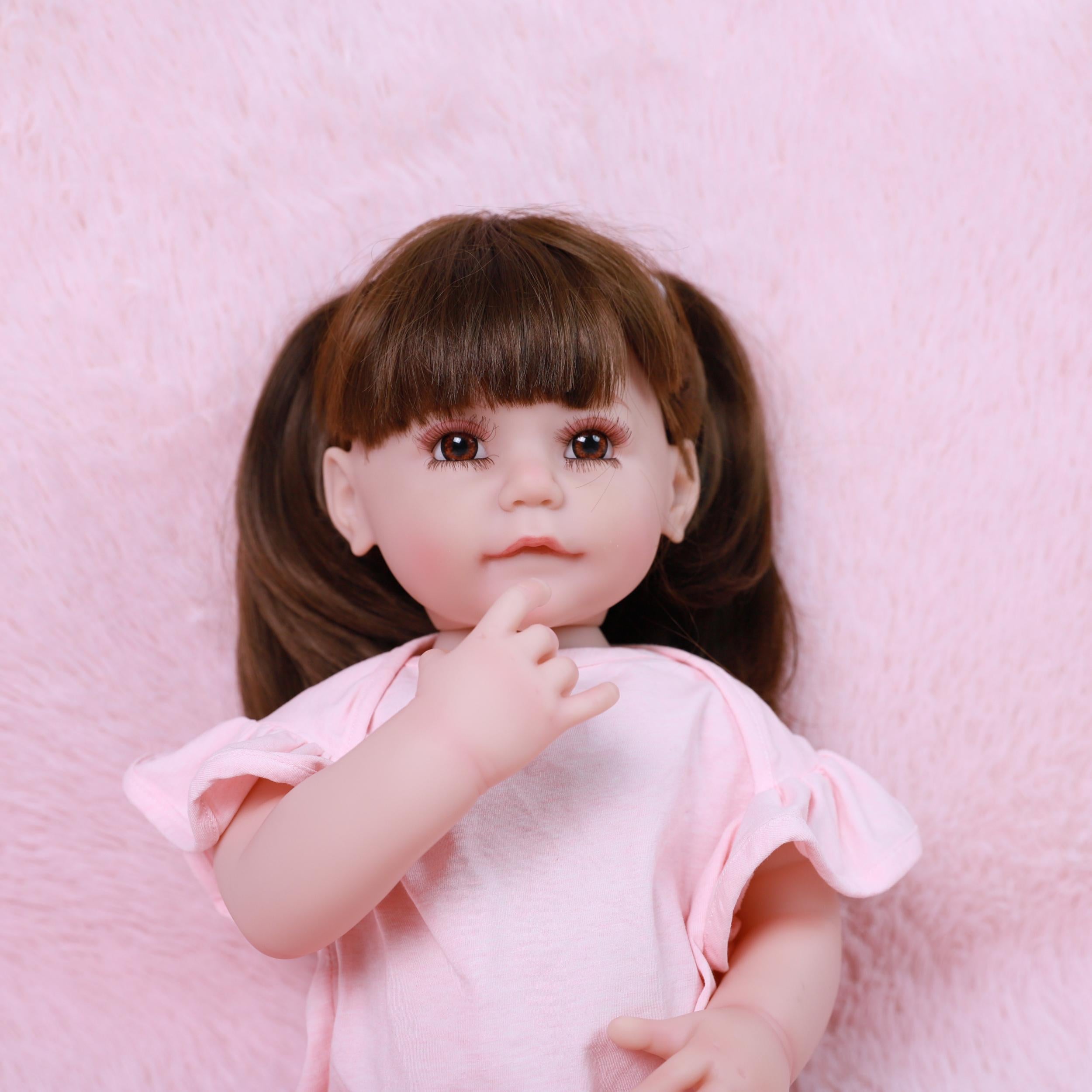 55 Cm Lifelike Reborn Dolls Toddler Girl Silicone Baby Doll Realistic Newborn