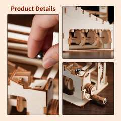 Wooden Puzzle Marble Run Mechanical Building Game