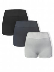 Seamless Hip Lifting Yoga Sports Shorts Solid Workout Biker Shorts