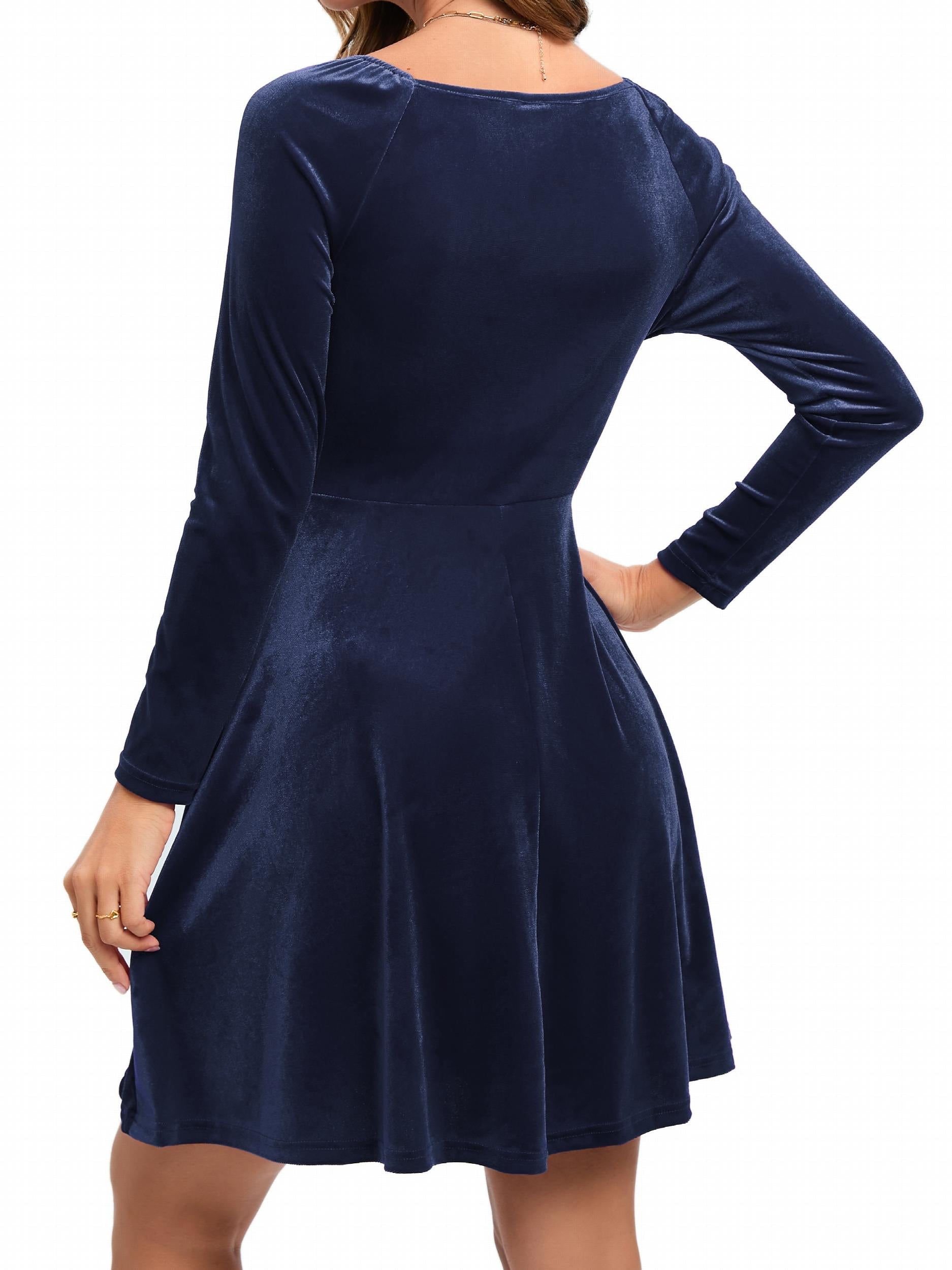 Surplice Neck Long Sleeve Mini Party Dress