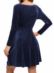 Surplice Neck Long Sleeve Mini Party Dress