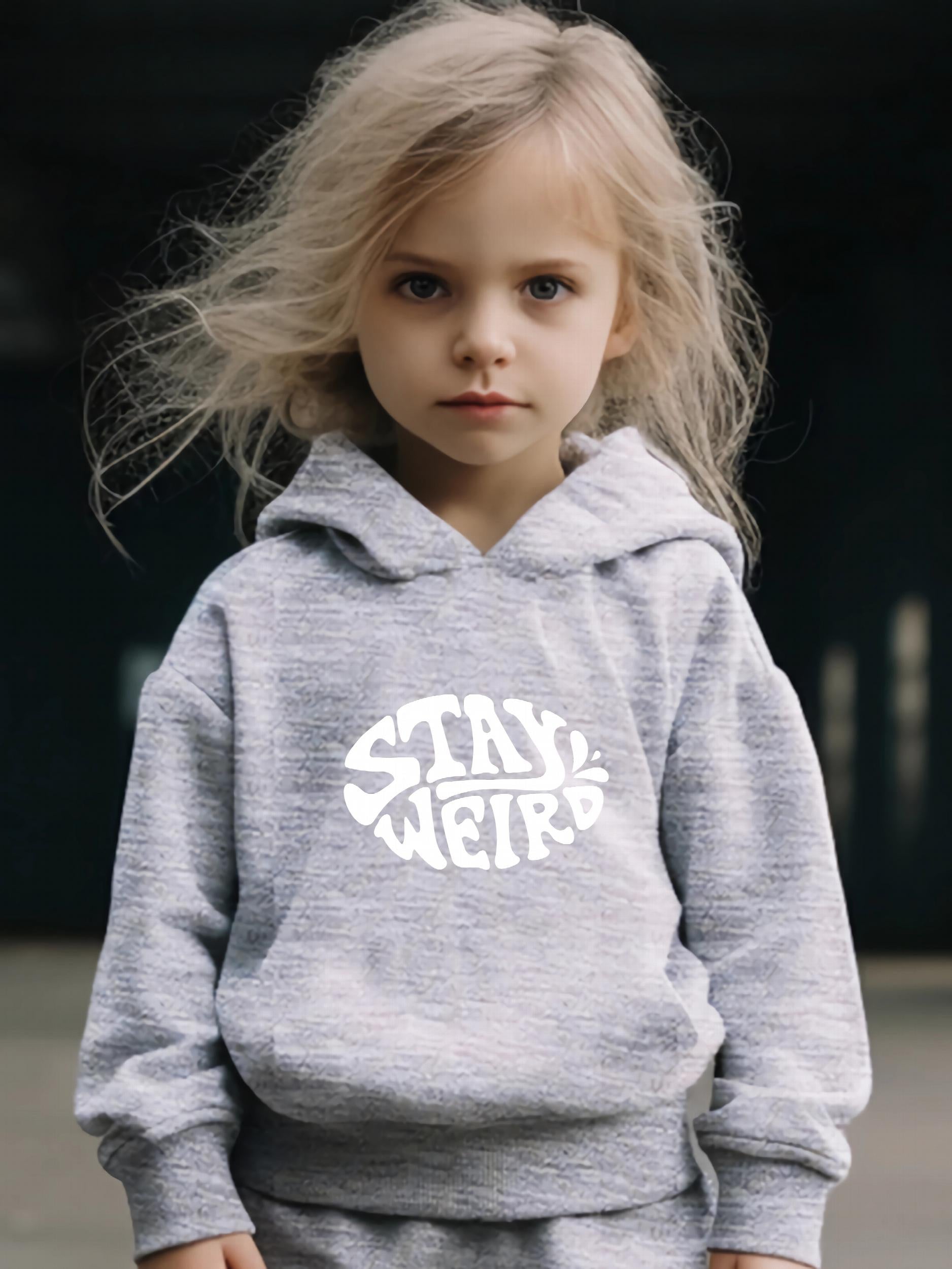 Stay Weird Pattern Hooded Sweatshirt Girls Hoodies Pullover & Sweatpants