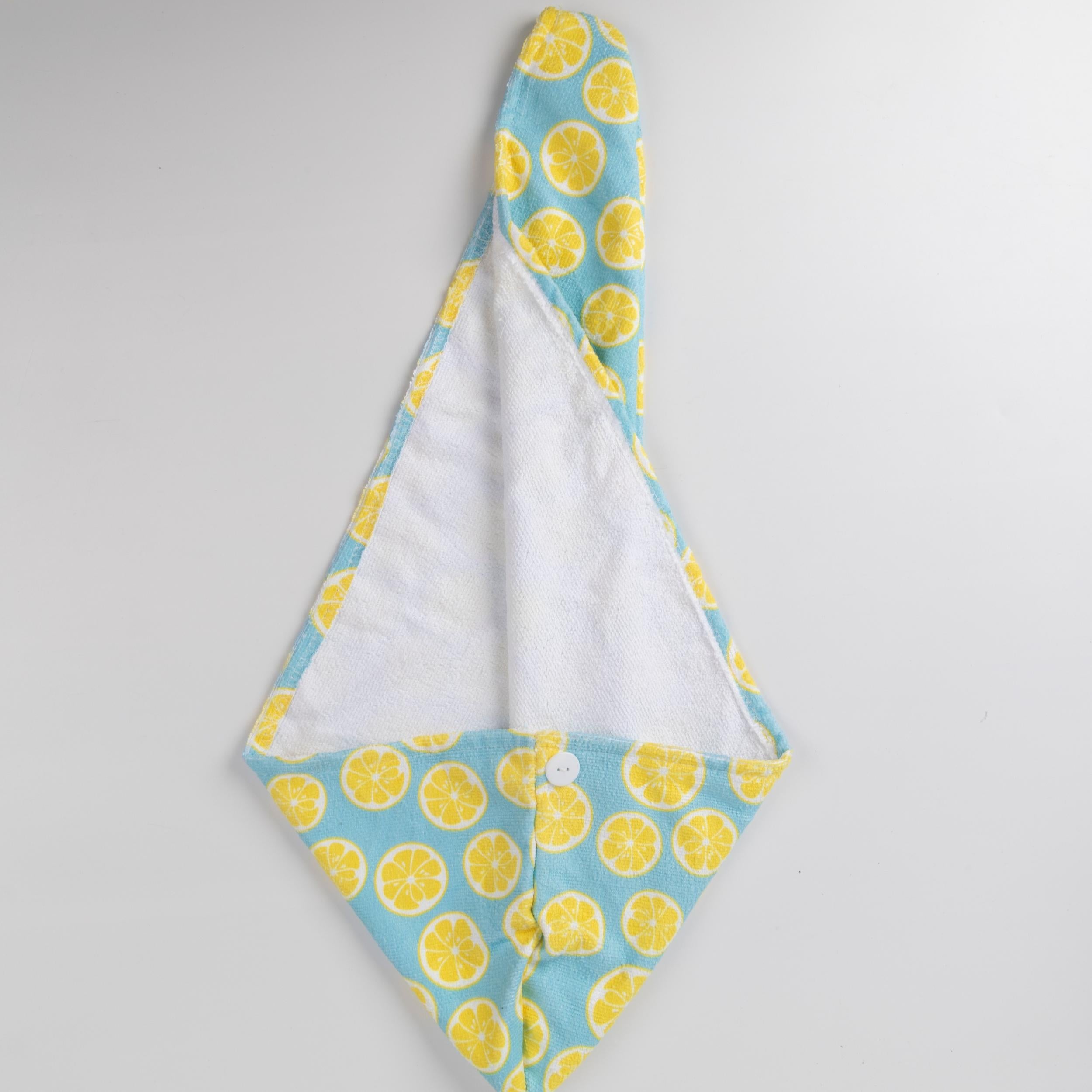 Tropical Patterned Microfiber Hair Towel & Shower Cap Set