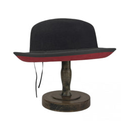 Mens Retro Red Wide Brim Fedora Sun Screen Hat