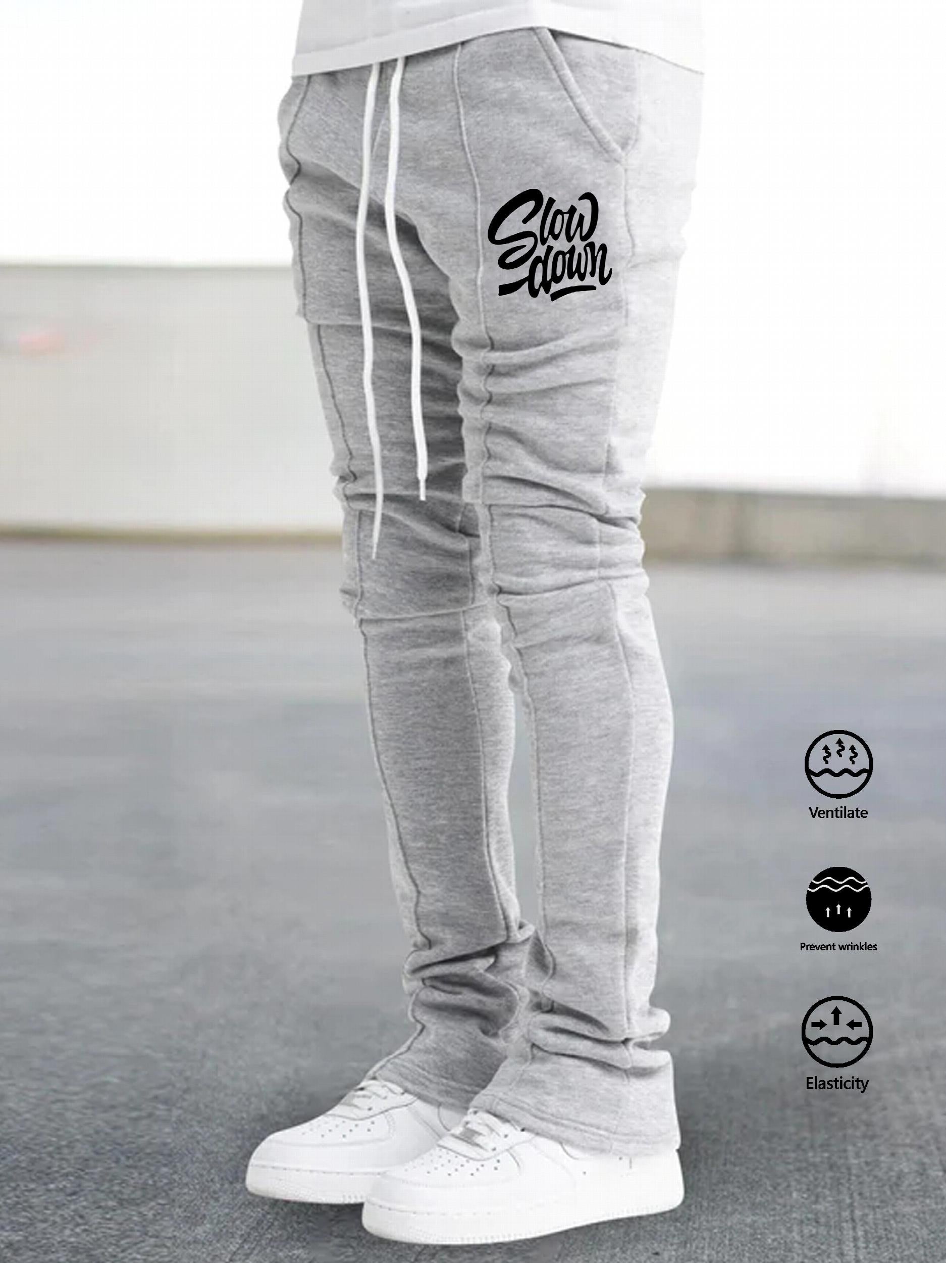 Men's Bell Bottom Pants Casual Stretch Hip Hop Joggers